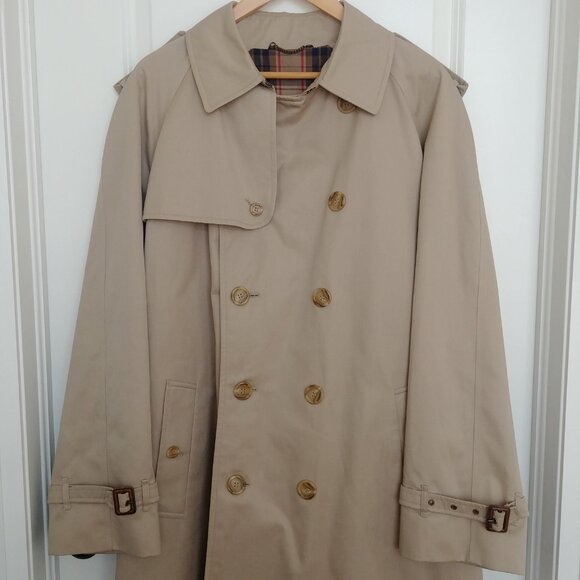 Vintage St Michael Mens Tan Trench Coat "To Fit 42 Inch Chest" - Picture 6 of 15